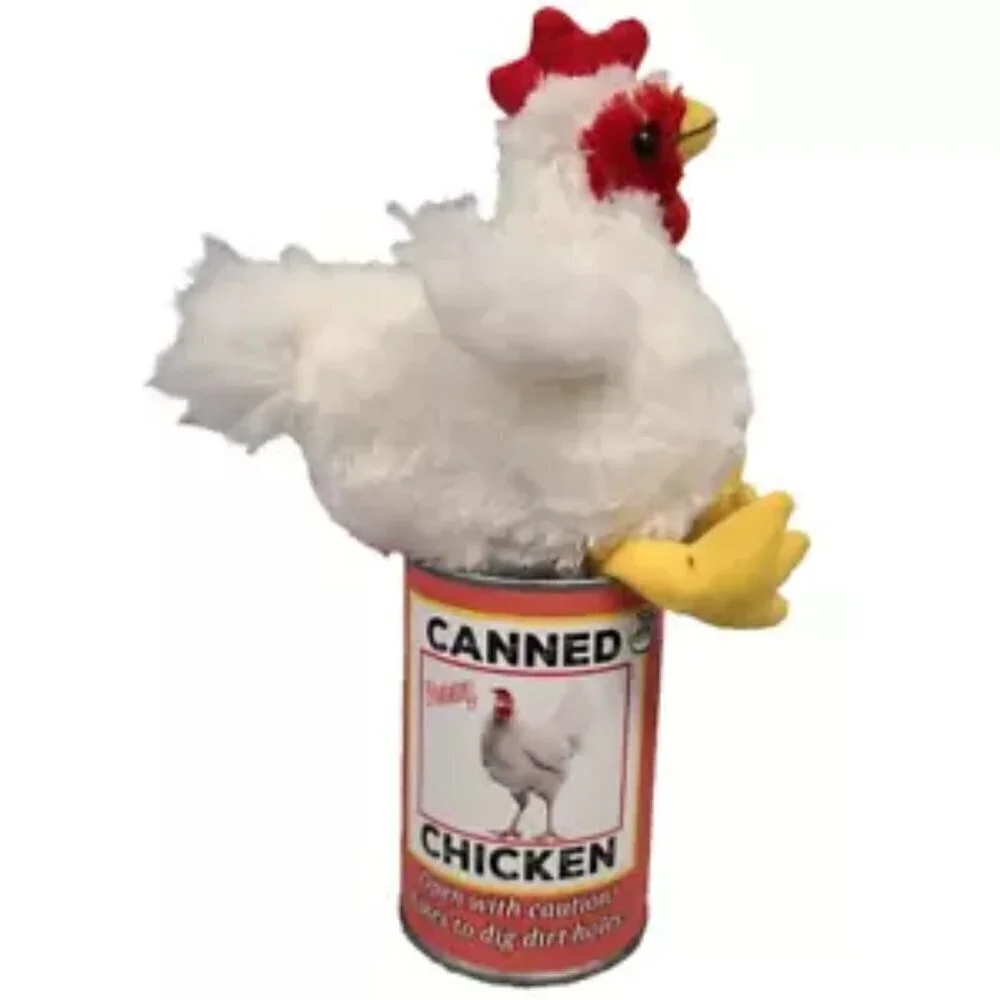 NEW Funny Novelty Gift Canned Chicken Farm Animal Plush Toy
